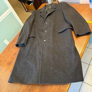 Men's Vintage Nino Cerruti Gray Wool cashmere blend Overcoat size 44L